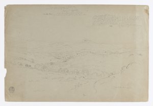 Estudo.  Paisagem com o Monte Puresé.  Esboço.  Paisagem. de Frederic Edwin Church