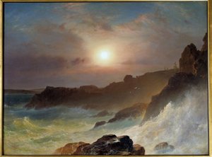 Nascer do sol na costa do Maine, nos Estados Unidos, em 1863. Pintura por Frederic Church (1826-1900) Ec. Amargo. de Frederic Edwin Church