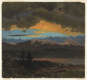 Pôr do sol no vale do Hudson, Nova Iorque de Frederic Edwin Church