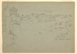 Vista da torre em Lydda, Palestina [Ramleh, Israel] de Frederic Edwin Church