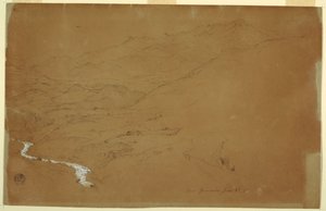 Vale com riacho e casas, perto de Guaranda, Equador de Frederic Edwin Church