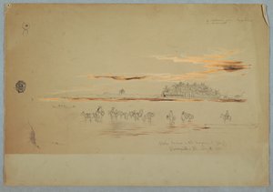 Portadores de água na Magdalena (Baía), Barranquilla, República de Nueva Granada, agora Colômbia de Frederic Edwin Church