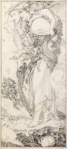 Engano &39;para a Capela da Ascensão (caneta e tinta) de Frederic James Shields