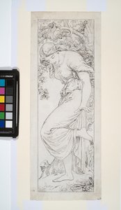 "The Malicious Babbler", Estudo para a Capela da Ascensão, não datado (caneta e tinta sobre papel vegetal) de Frederic James Shields