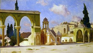 El Haram, Jerusalém (óleo sobre painel) de Frederic Leighton