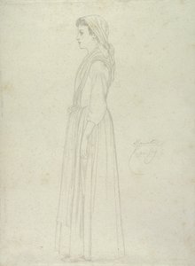 Marietta, Capri, 1859 (grafite sobre papel) de Frederic Leighton