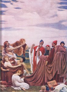 Comerciantes fenícios da costa da Grã-Bretanha (cor litho) de Frederic Leighton