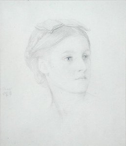 Retrato de Maio Sartoris (1845-1925) 1854 (lápis sobre papel) de Frederic Leighton