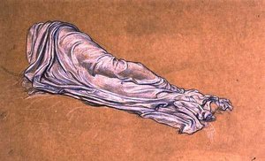 Estudo para Cymon e Iphigenia (lápis e giz sobre papel) de Frederic Leighton