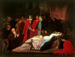 A reconciliação dos Montagues e dos Capulets sobre os corpos mortos de Romeu e Julieta