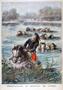 Cavalaria francesa que atravessa um rio, 1896 de Frederic Lix