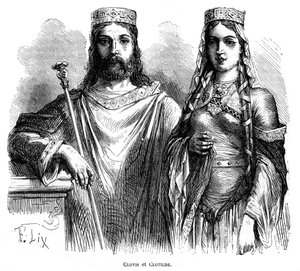 Rei Clovis I e rainha Clotilde dos francos, final do século V - início do século VI 1882-1884.