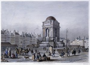 Fontaine des Innocents - em "Paris en 1832" por Martens