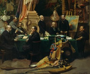 Jules Ferry (1832-1893) recebendo os delegados das colônias em novembro de 1892 de Frederic Regamey