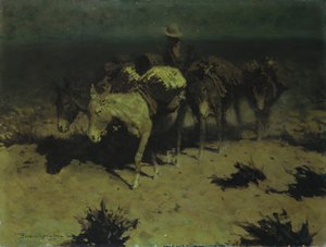Um trem de carga, 1909 de Frederic Remington