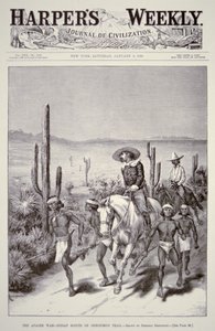 Apache Scouts lideram patrulha do exército na perseguição de Geronimo (1829-1909) do 