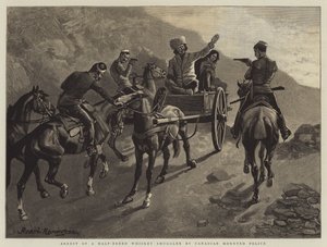 Detenção de um contrabandista de uísque de raça pura pela polícia montada do Canadá de Frederic Remington