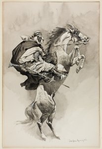 "As They Threw their Animals Back on their Haunches", ilustração para An Arabian Day and Night, na Harper