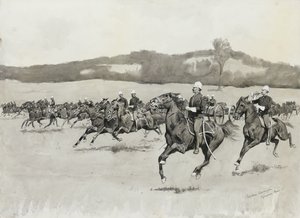 Bateria K em Perfuração em Berkshire Hills, Massachusetts de Frederic Remington
