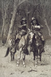 Escoteiros Cheyenne Patrulhando a Grande Madeira do Norte do Canadá, Oklahoma, 6 de abril de Frederic Remington