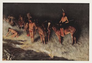 Fire on the Prairie, de Colliers Weekly, pub.1908 de Frederic Remington