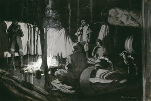 Primeiro e melhor acampamento da viagem, 1895 de Frederic Remington