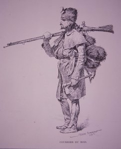 Caçador de peles Coureur du Bois franco-candiano de Frederic Remington