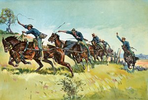 Bateria de Grimes subindo El Pozo Hill de Frederic Remington