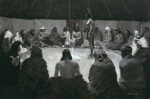 Contarei ao Homem Branco, c.1900 (óleo sobre tela) de Frederic Remington