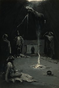 Deus Índio do Fogo (A ida do cavalo medicinal) de Frederic Remington