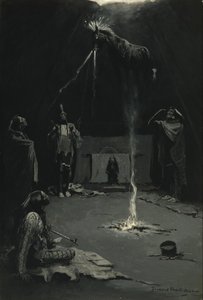 Deus Índio do Fogo (A ida do cavalo medicinal) de Frederic Remington
