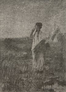 Como um fantasma que vai ao nascer do sol, Ele viu uma donzela caminhando, de The Song of Hiawatha, de Henry Wadsworth Longfellow (1807-82), pub. por George G. Harrap e companhia Ltd., 1911 de Frederic Remington