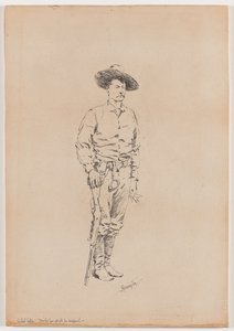Esboço de um Texas Ranger para "Como a Lei Entrei no Chaparral" de Frederic Remington