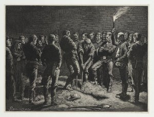 A Campanha Apache - enterro de homens Hatfields, da Harpers Weekly, pub. 1886 de Frederic Remington