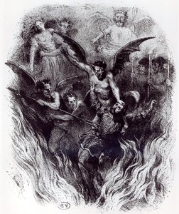 Ilustração para a partitura de Orquestra de &39;La Damnation de Faust&39; (1846) por Hector Berlioz (1803-69) 1854