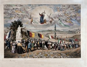 A Procissão Universal Democrática e Social dos Povos Europeus em União e Fraternidade. Litografia de Frederic Sorrieu (1807-vers 1861) 1848 Paris, musee Carnavalet - República Democrática e Social Universal