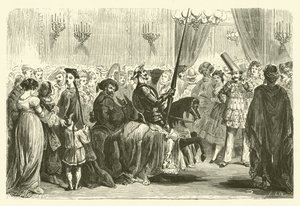 Baile de máscaras do Grande Monde: entrada de Dom Quixote (gravura) de Frederic Theodore (after) Lix