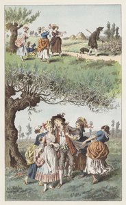 Nós éramos três meninas (cor litho) de Frederic Theodore (after) Lix