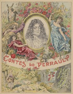 Ilustração da página de rosto de Les Contes de Perrault (cor litho) de Frederic Theodore (after) Lix