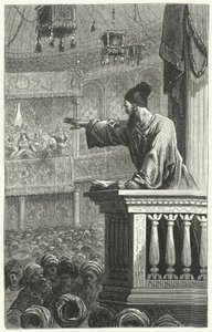 Uma leitura imã do Alcorão (gravura) de Frederic Theodore Lix