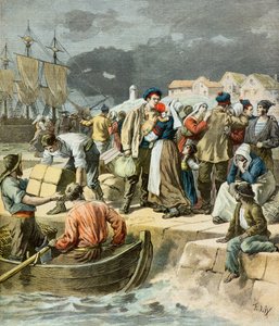 Partida dos pescadores bretões de Frederic Theodore Lix