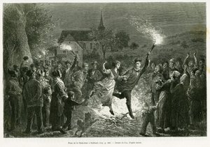 Fogo de São João em Sulzbach. Gravura de Lix para ilustrar a história A travers l