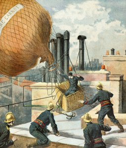 Bombeiros a salvar um homem num balão de Frederic Theodore Lix