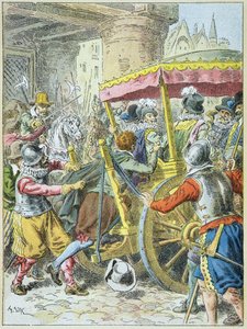 Assassinato do Rei Henri IV por Franois Ravaillac na Rue de la Ferronnerie Paris, 14 de Maio de Frederic Theodore Lix