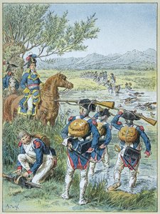 Segunda Batalha de Zurique - Passagem do Lintz em 1799 pelo exército de Massena de Frederic Theodore Lix