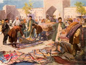 Uma feira de tapetes em Astrakhan de Frederic de Haenen