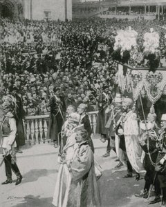 Uma cena no Kremlin durante a coroação do imperador de Frederic de Haenen