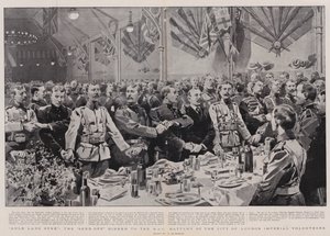 Auld Lang Syne, o Jantar de Saída para a Bateria HAC da Cidade de Londres Voluntários Imperiais de Frederic de Haenen