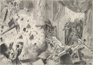 Imperador Alexandre II após a explosão, na noite de 17 de fevereiro de 1880. de Frederic de Haenen