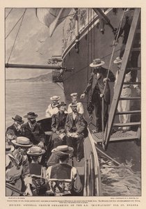 Exilado, general Cronje embarcando no SS Milwaukee para Santa Helena